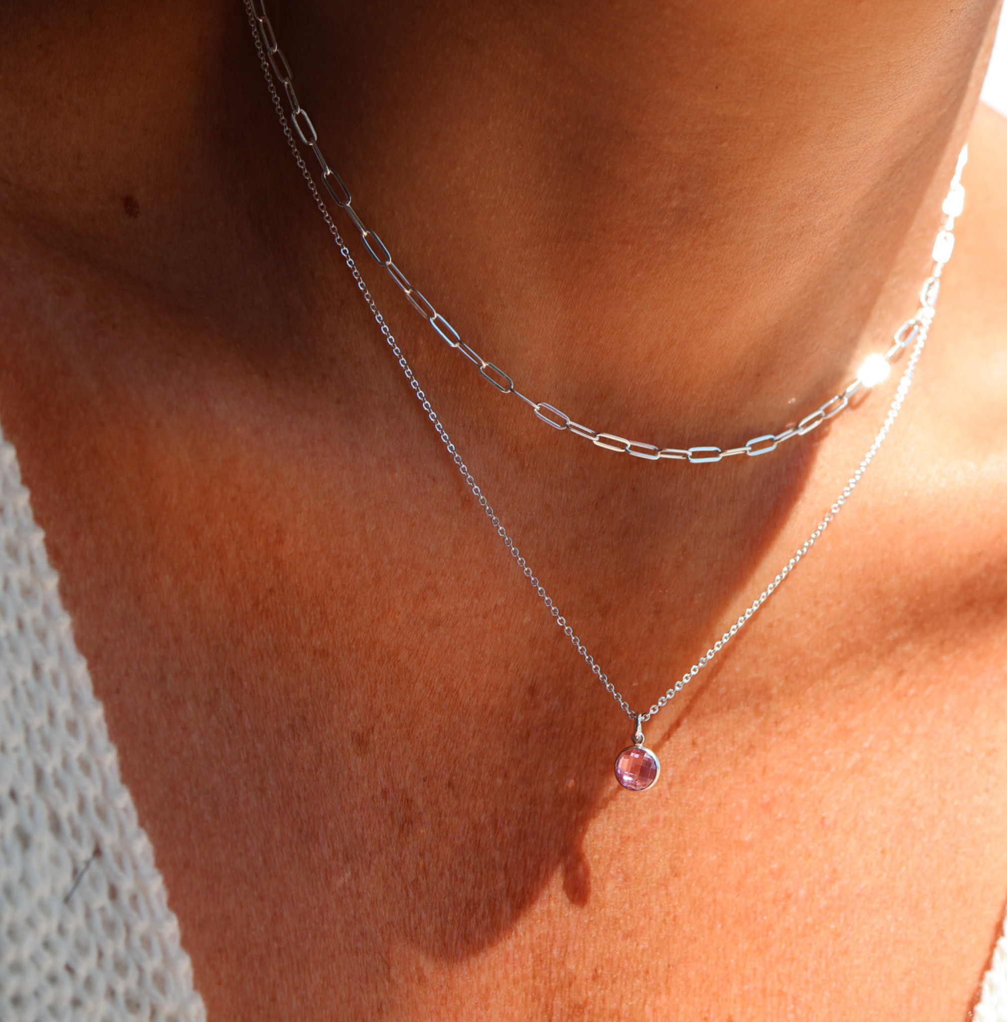 Personalised jewellery – handmade jewellery – KBN jewellery – Australian made jewellery – crystal necklace – birthstone drop necklace – birthstone pendant for necklace – crystal necklace – birthstone jewellery – pink stone pendant – pink birthstone for necklace – October birthstone pendant – October birthstone drop