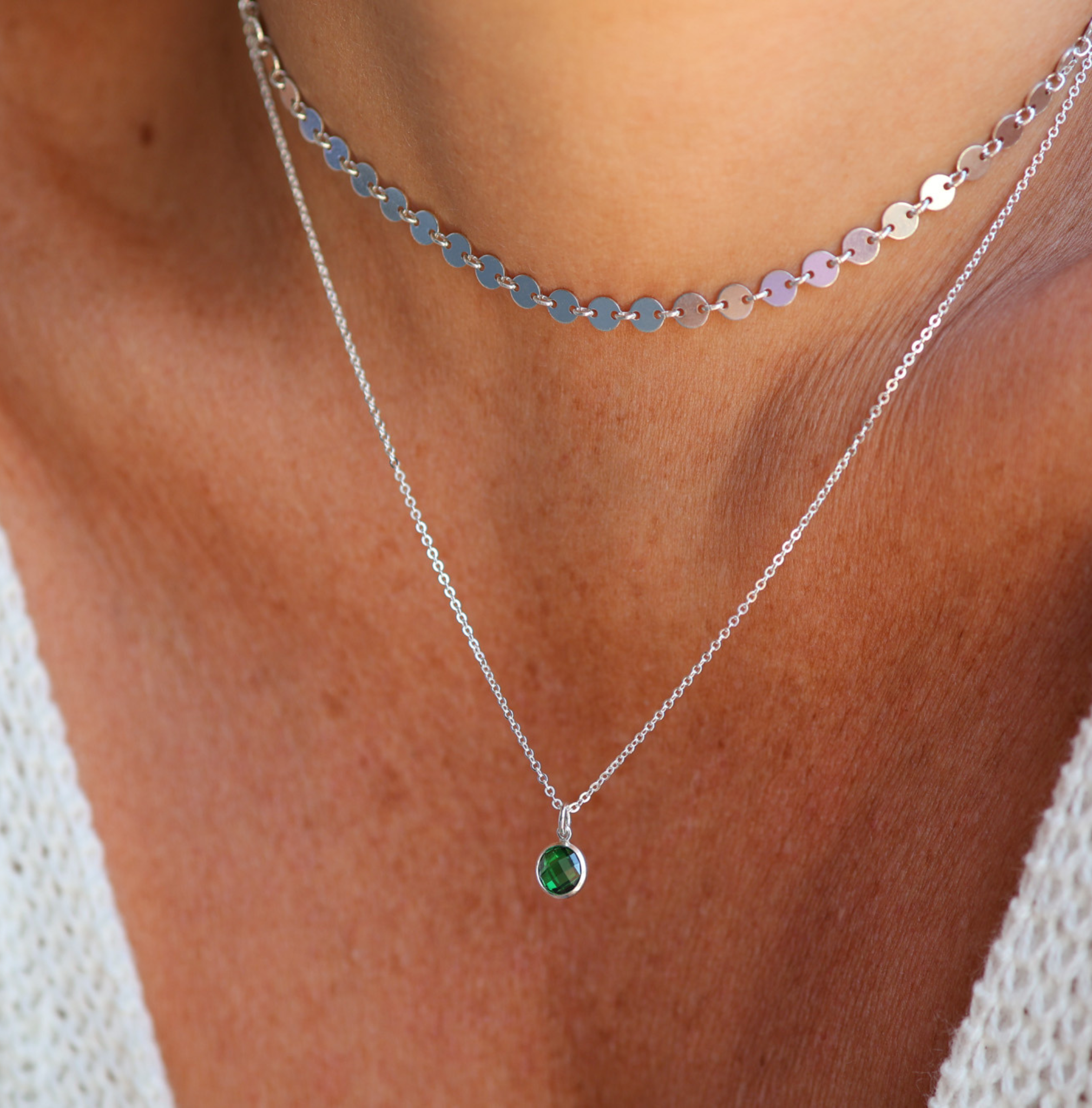 Personalised jewellery – handmade jewellery – KBN jewellery – Australian made jewellery – crystal pendant – birthstone drop necklace – birthstone pendant for necklace – crystal birthstone drop  – birthstone jewellery –green  stone pendant – dark green birthstone for necklace – May  birthstone pendant – May  birthstone drop