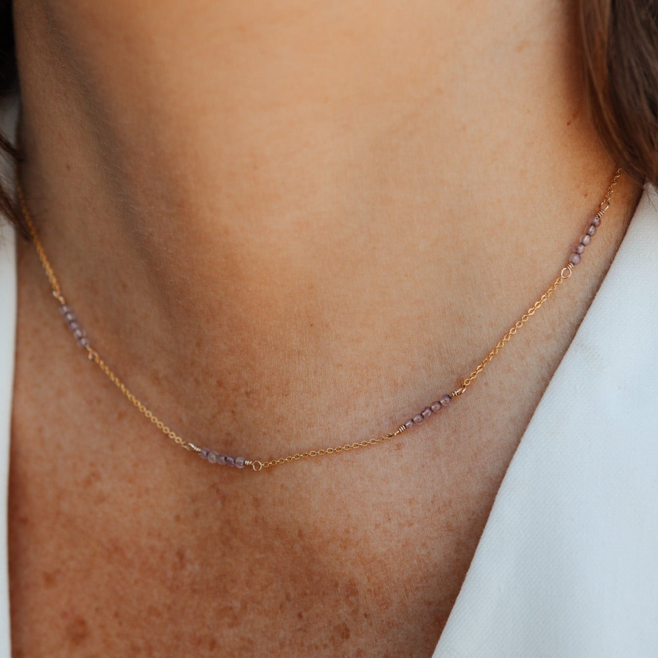 Personalised jewellery - KBN Jewellery - handmade jewellery – Personalised Jewellery gifts – Australian Made – gemstone necklace – blue lapis necklace – green jade necklace – amethyst necklace – black obsidian necklace – peach aventurine necklace – white howlite necklace – gemstone stack necklace 