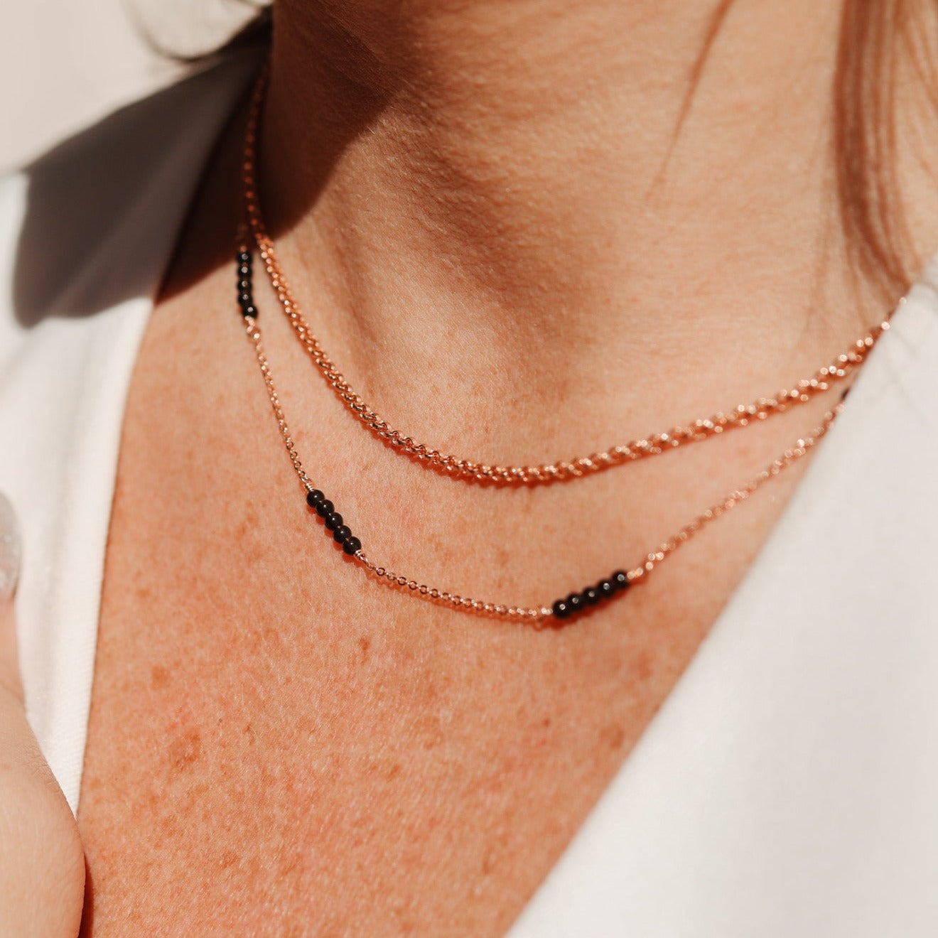 Personalised jewellery - KBN Jewellery - handmade jewellery – Personalised Jewellery gifts – Australian Made – gemstone necklace – blue lapis necklace – green jade necklace – amethyst necklace – black obsidian necklace – peach aventurine necklace – white howlite necklace – gemstone stack necklace 