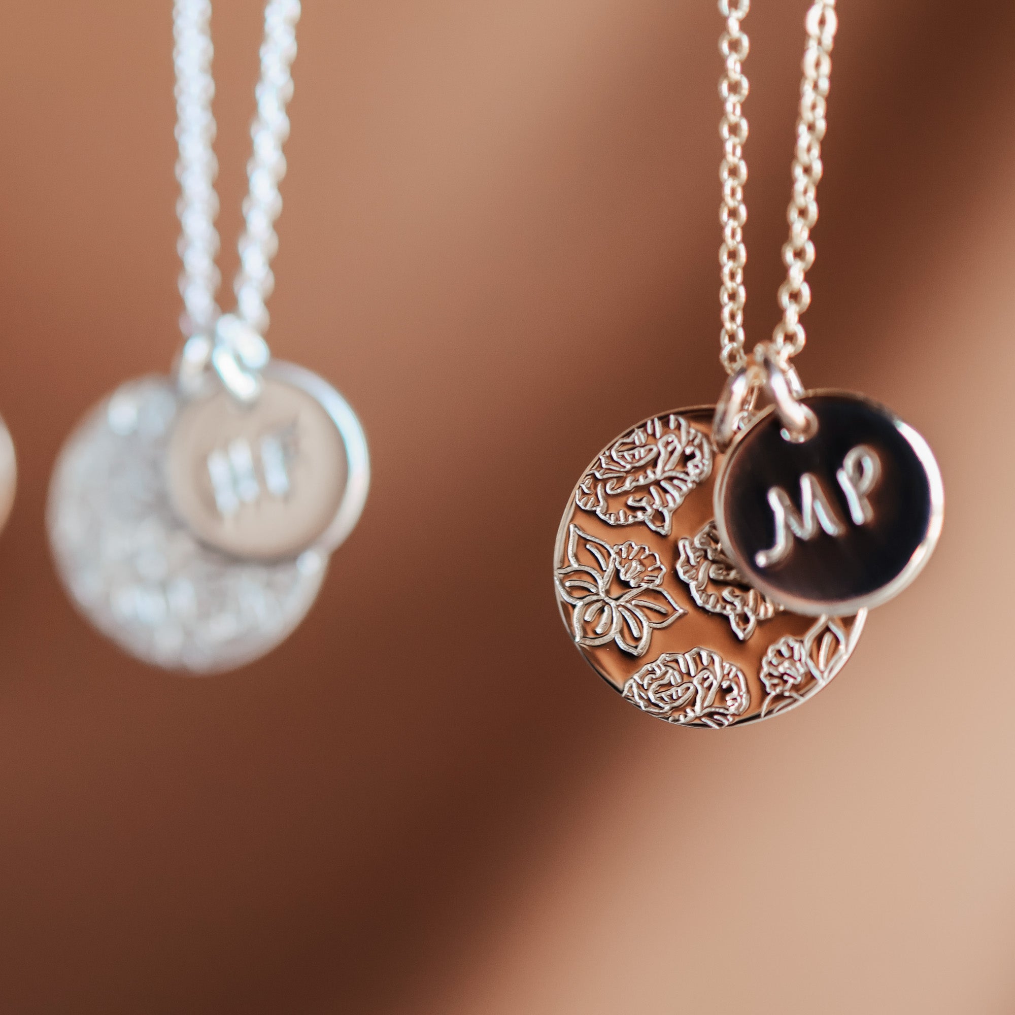 Personalised jewellery - KBN Jewellery - handmade jewellery – Personalised Jewellery gifts – Dainty jewellery- Dainty necklace – flower stamped necklace – family flowers – kids birth flowers – birth flower necklace – personalised flower stamped necklace – initial necklace