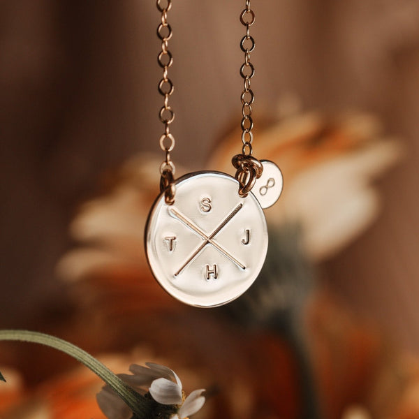 Personalised jewellery - KBN Jewellery -  handmade jewellery - cross my heart - initial necklace - symbol necklace – custom initial necklace – children initials - Cross my heart necklace