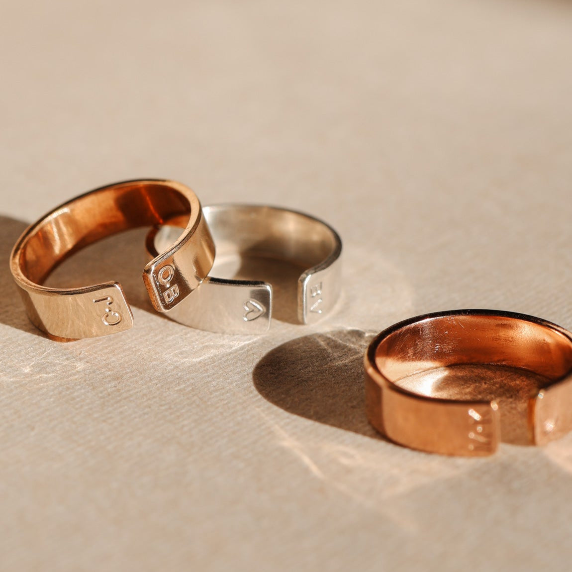 Personalised jewellery - KBN Jewellery - handmade jewellery - chunky ring – intial ring – symbol ring – heart ring – butterfly ring – cuff ring – open ring – personalised cuff ring – personalised ring – infinity ring 