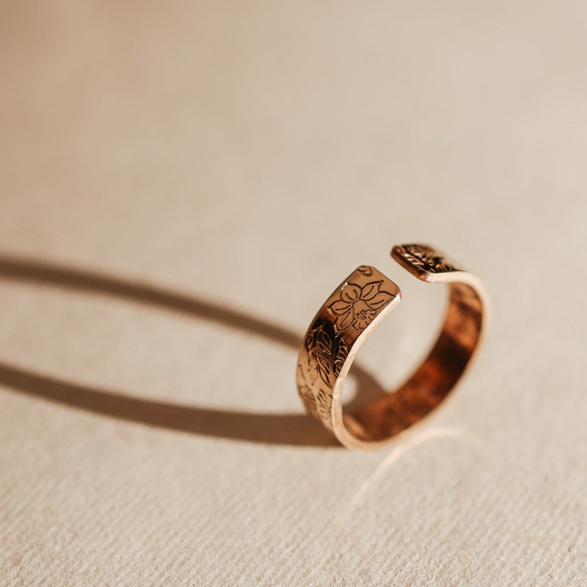 Personalised jewellery - KBN Jewellery - handmade jewellery - chunky ring – flower ring – birth flower ring – spring ring – butterfly ring – cuff ring – open ring – personalised cuff ring – personalised ring 