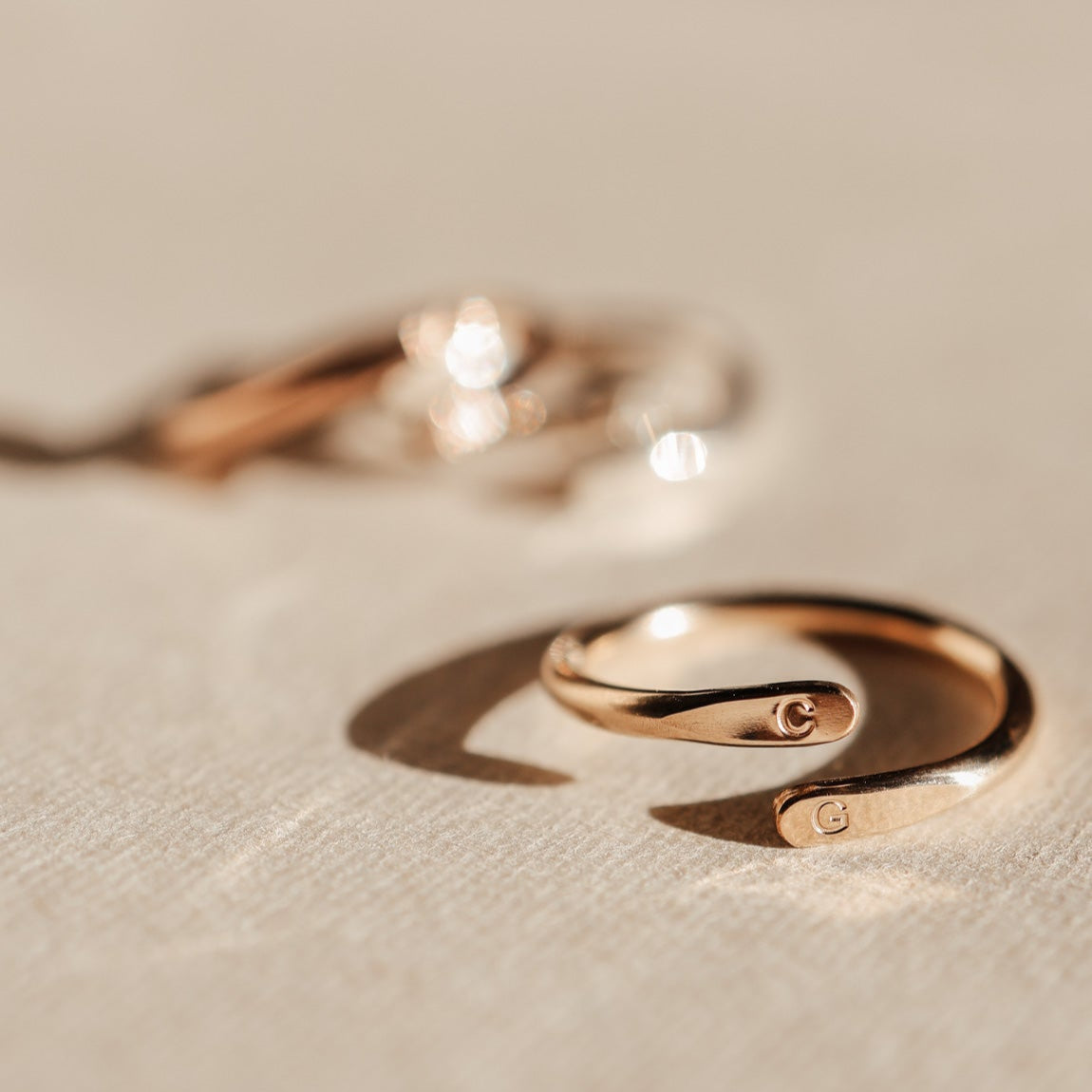 Personalised jewellery - KBN Jewellery - handmade jewellery - dainty ring – initial ring – wrap ring – classic ring – symbol ring – heart ring – butter fly ring – moon ring – flat ring – paw print ring 