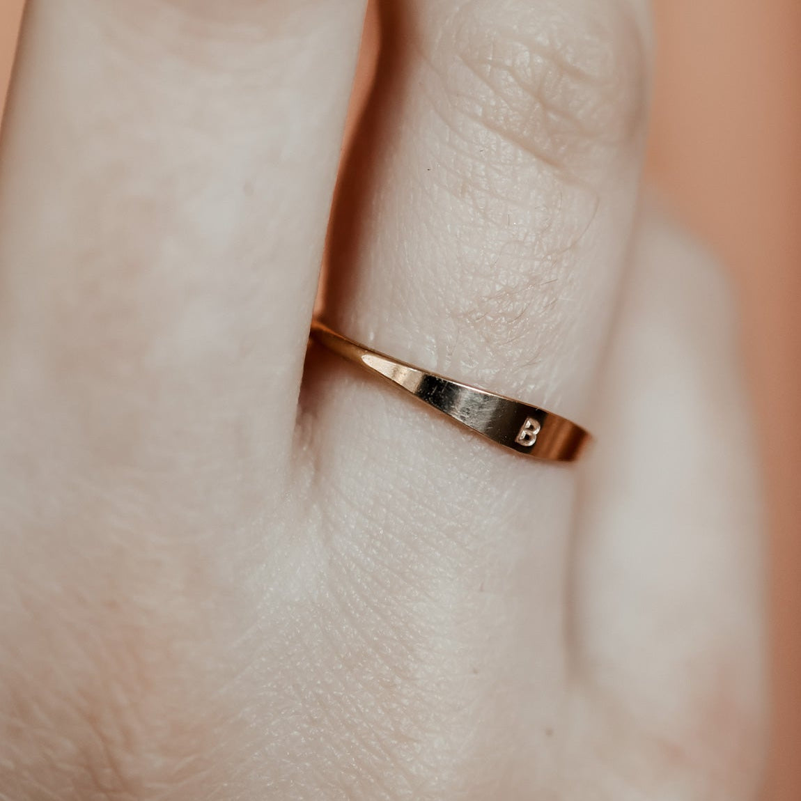 Personalised jewellery - KBN Jewellery - handmade jewellery - dainty ring – initial ring – signet ring – classic signet ring – symbol ring – heart ring – butter fly ring – moon ring – flat ring 