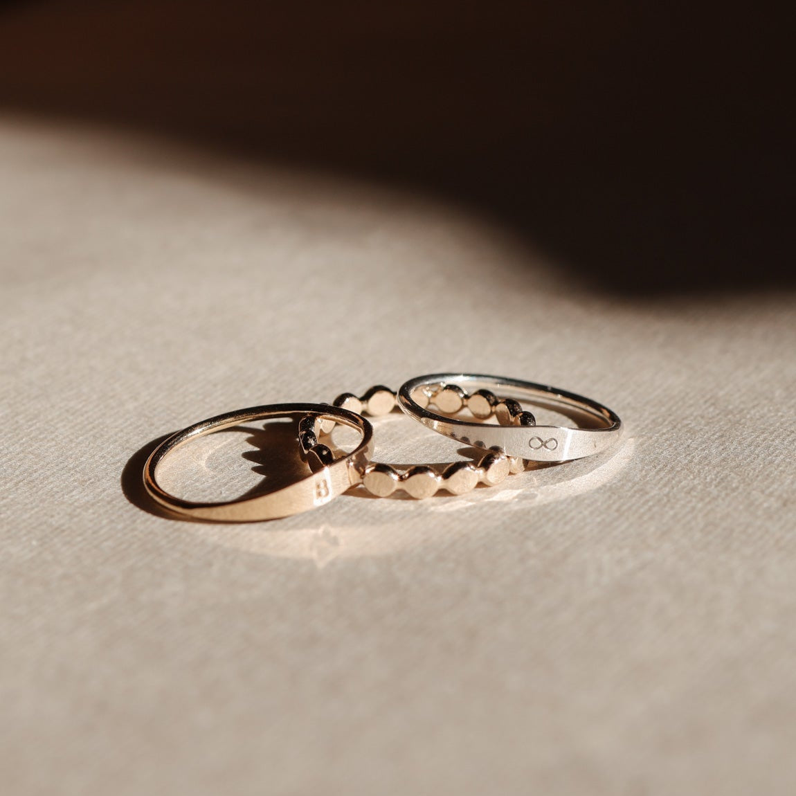 Personalised jewellery - KBN Jewellery - handmade jewellery - dainty ring – initial ring – signet ring – classic signet ring – symbol ring – heart ring – butter fly ring – moon ring – flat ring 