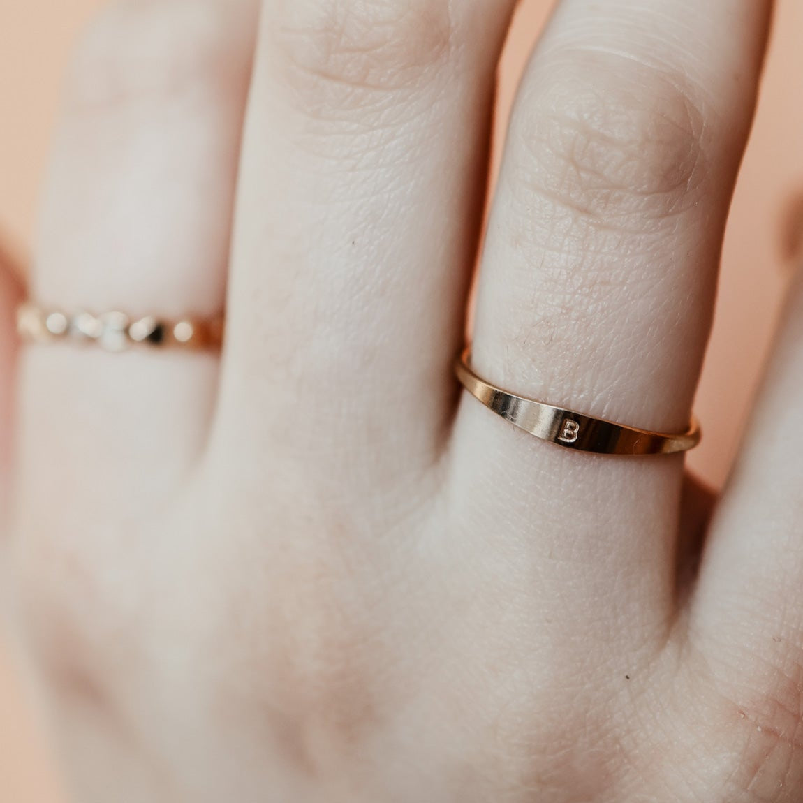 Personalised jewellery - KBN Jewellery - handmade jewellery - dainty ring – initial ring – signet ring – classic signet ring – symbol ring – heart ring – butter fly ring – moon ring – flat ring 