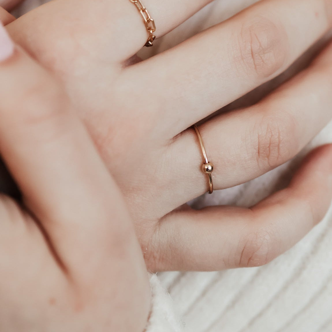 Personalised jewellery - KBN Jewellery - handmade jewellery - dainty ring – fidget ring – anxiety ring – moving ball ring – nail bitting solution - dainty ring – Australian made – fidget jewellery 