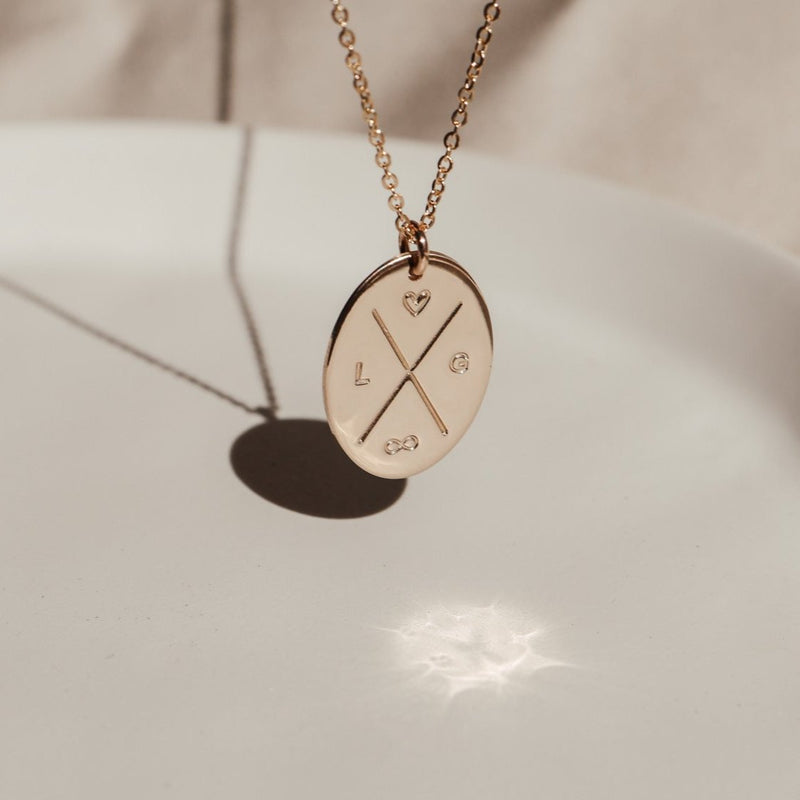 Cross My Heart • Large Oval Pendant Necklace