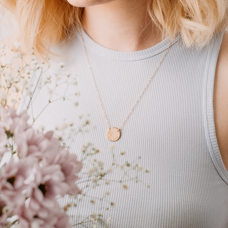 Forget Me Not • Large Pendant Double Hole Necklace