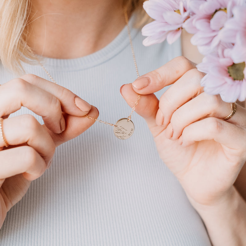 Forget Me Not • Large Pendant Double Hole Necklace