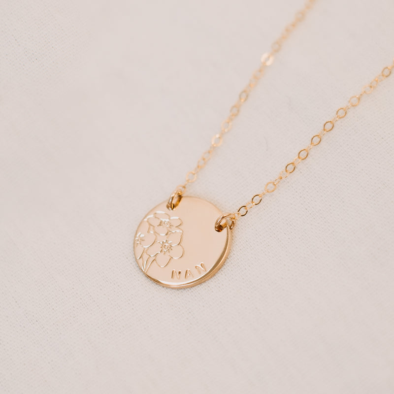 Forget Me Not • Large Pendant Double Hole Necklace