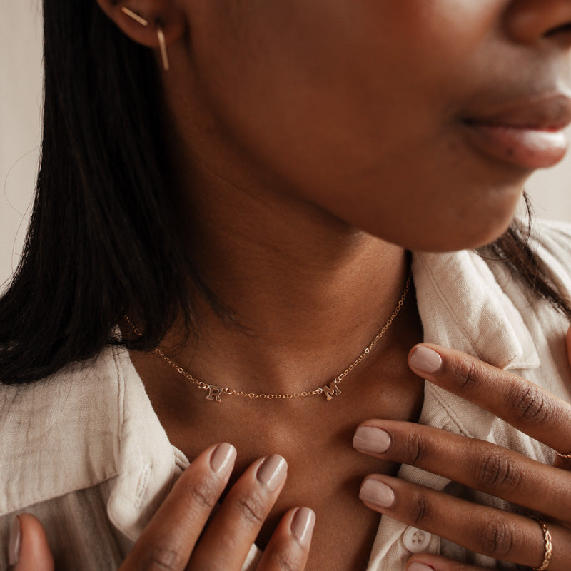 Personalised jewellery - KBN Jewellery - handmade jewellery – Personalised Jewellery gifts – Dainty jewellery- Dainty necklace - initial necklace – family initial necklace 