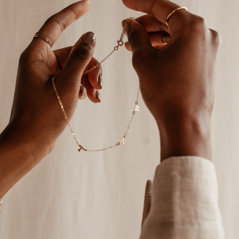 Personalised jewellery - KBN Jewellery - handmade jewellery – Personalised Jewellery gifts – Dainty jewellery- Dainty necklace - initial necklace – family initial necklace 