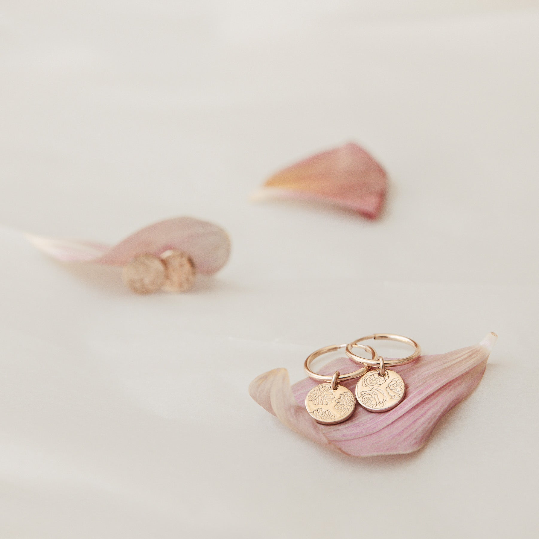 Personalised jewellery - KBN Jewellery - handmade jewellery – Personalised Jewellery gifts – personalised earrings – symbol earrings – simple hoops – kid friendly earrings – personalised hoop earrings – flower earrings – birth flower jewellery – dainty earrings