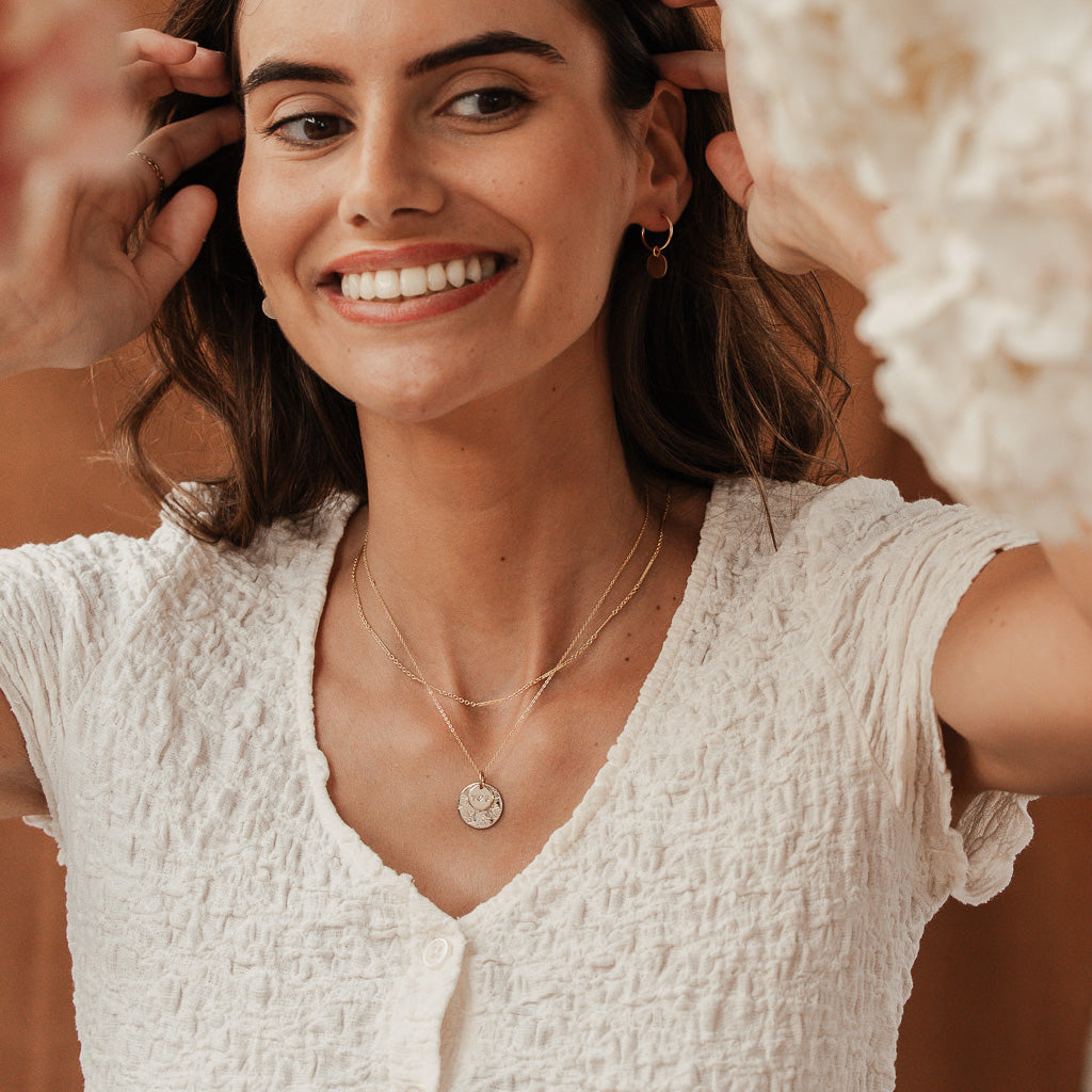 Personalised jewellery - KBN Jewellery - handmade jewellery – Personalised Jewellery gifts – Dainty jewellery- Dainty necklace – flower stamp necklace – birth month flower jewellery – flower necklace – stacked necklace – initial necklace 