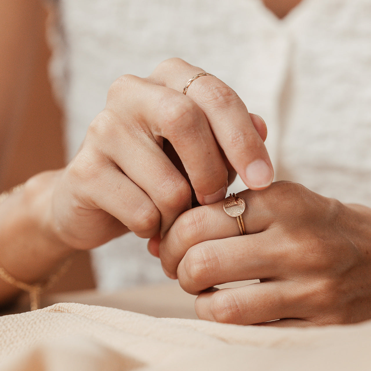 Personalised jewellery - KBN Jewellery - handmade jewellery – Personalised Jewellery gifts – Dainty jewellery- Dainty ring – flower stamped ring – family flowers – kids birth flowers – birth flower ring – personalised flower stamped ring – dainty ring – pendant ring – personalised ring  