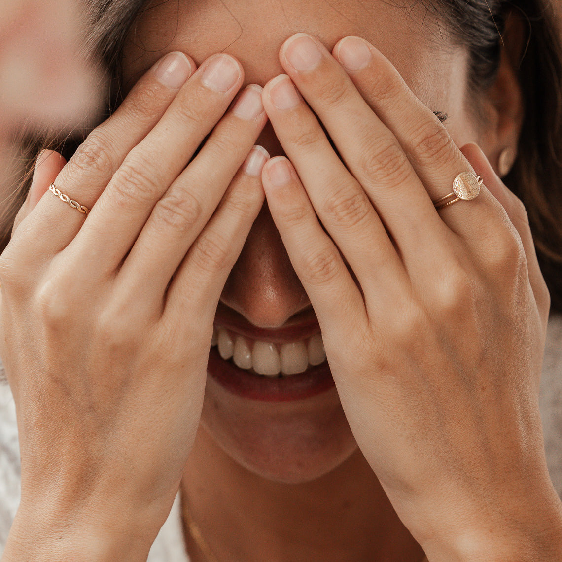 Personalised jewellery - KBN Jewellery - handmade jewellery – Personalised Jewellery gifts – Dainty jewellery- Dainty ring – flower stamped ring – family flowers – kids birth flowers – birth flower ring – personalised flower stamped ring – dainty ring – pendant ring – personalised ring  