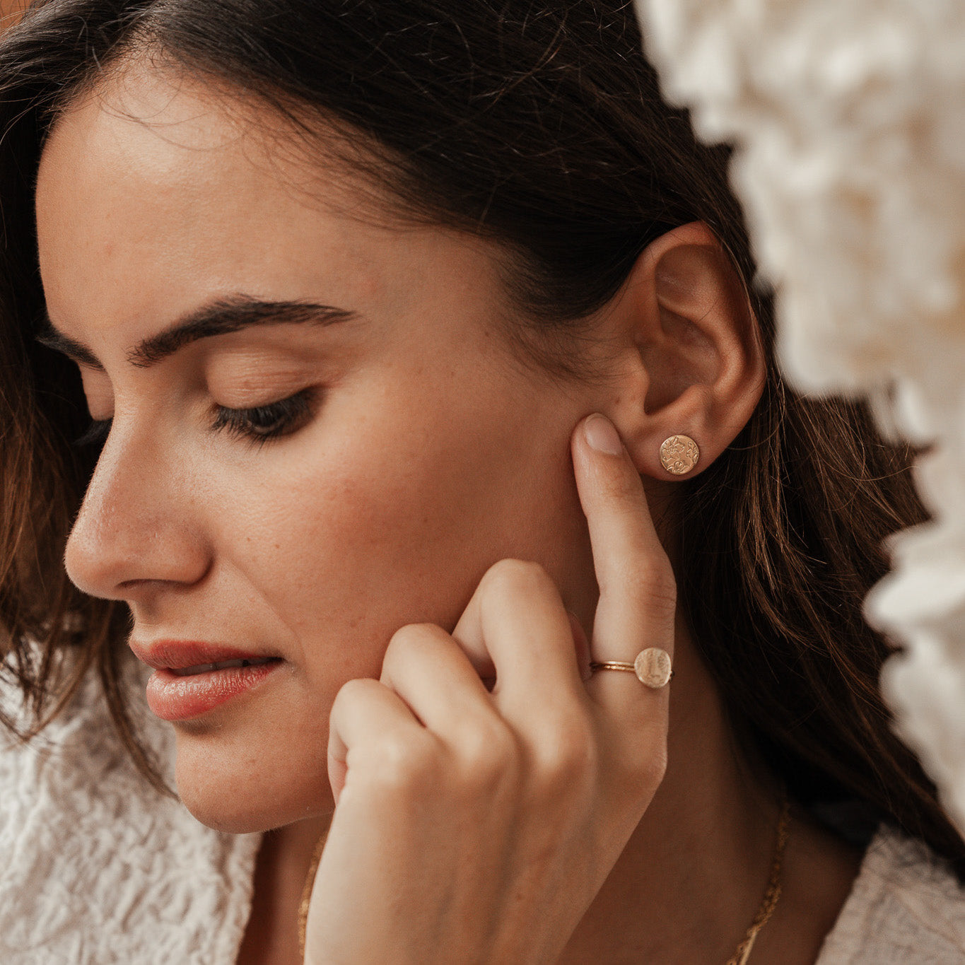 Personalised jewellery - KBN Jewellery - handmade jewellery – Personalised Jewellery gifts – Dainty jewellery- Dainty earrings – personalised stud earrings  – flower stamped earrings  – family flowers – kids birth flowers – birth flower necklace – personalised flower stamped earrings – handmade earring studs – Australian made 