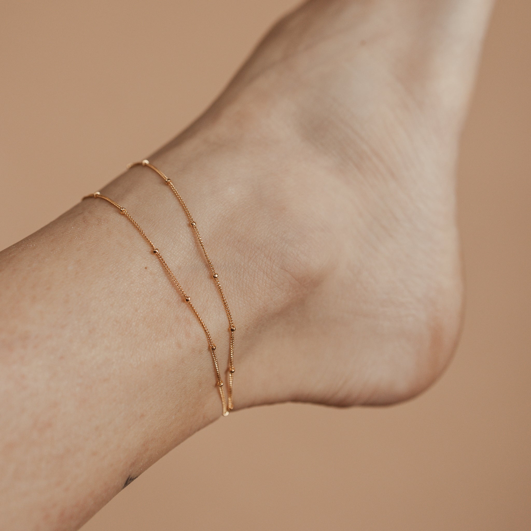 Personalised jewellery - KBN Jewellery - handmade jewellery – custom jewellery gifts – dainty anklet – stacking anklet – layering anklet – simple chain – affordable jewellery – Australian made jewellery – beaded anklet chain