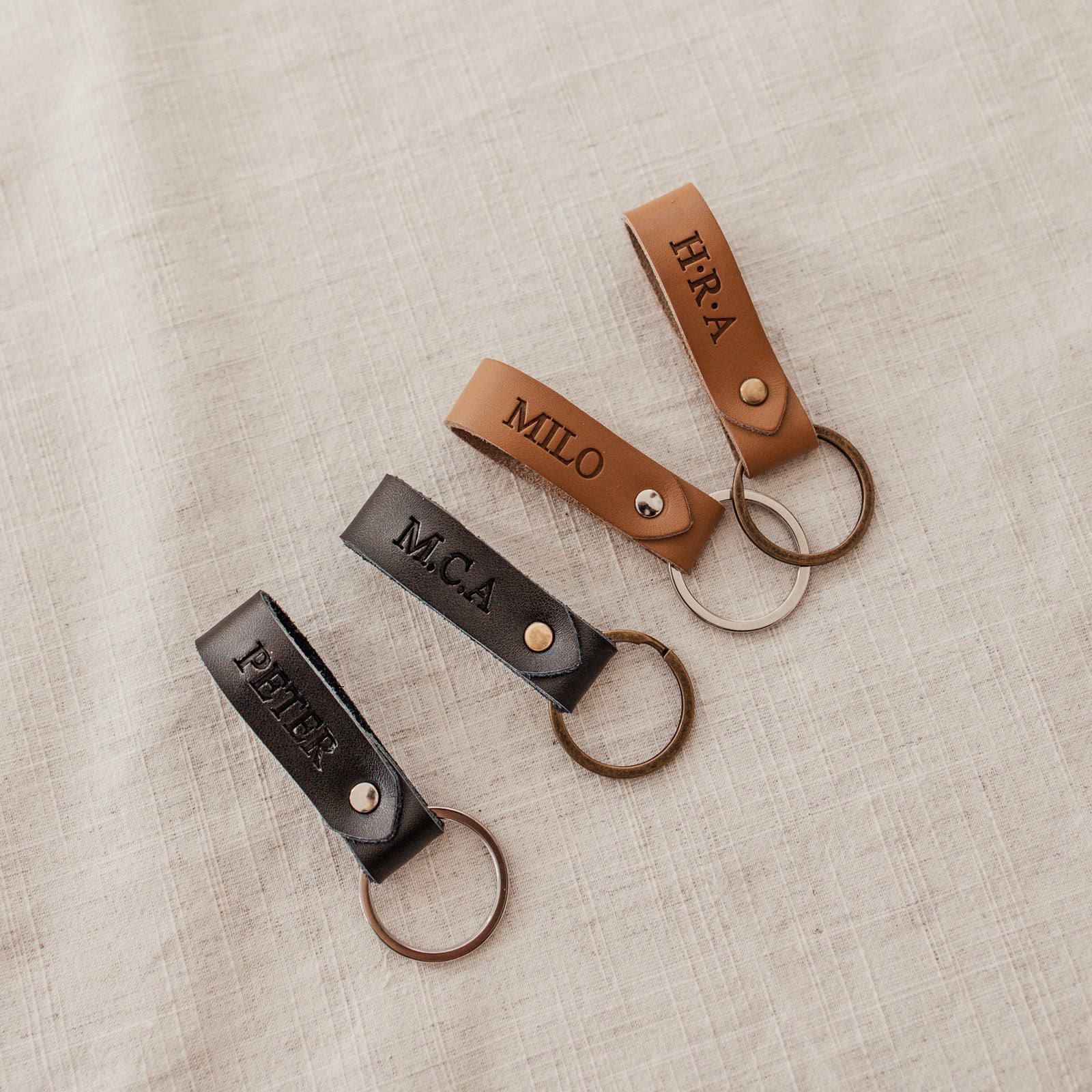 Personalised keychain – Men’s keychain – KBN Jewellery – men’s personalised keychain – leather keychain personalised – tan leather keychain – black keychain – handmade keychain 