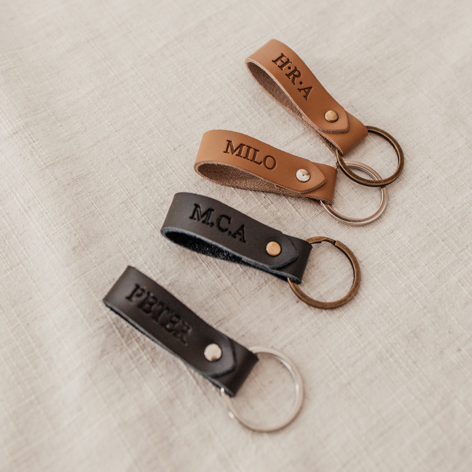 Personalised keychain – Men’s keychain – KBN Jewellery – men’s personalised keychain – leather keychain personalised – tan leather keychain – black keychain – handmade keychain 