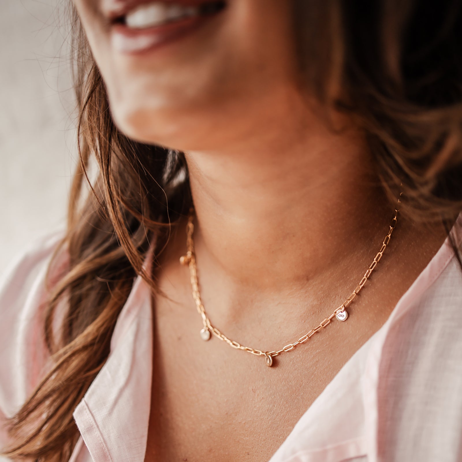 Personalised jewellery - KBN Jewellery - handmade jewellery – Personalised Jewellery gifts – Dainty jewellery – tiny pendant necklace – linked chain – initial necklace – symbol necklace – Australian made 