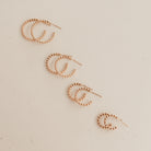 beaded hoops four sizes goldfill sterling silver rose goldfill hypoallergenic sterling silver