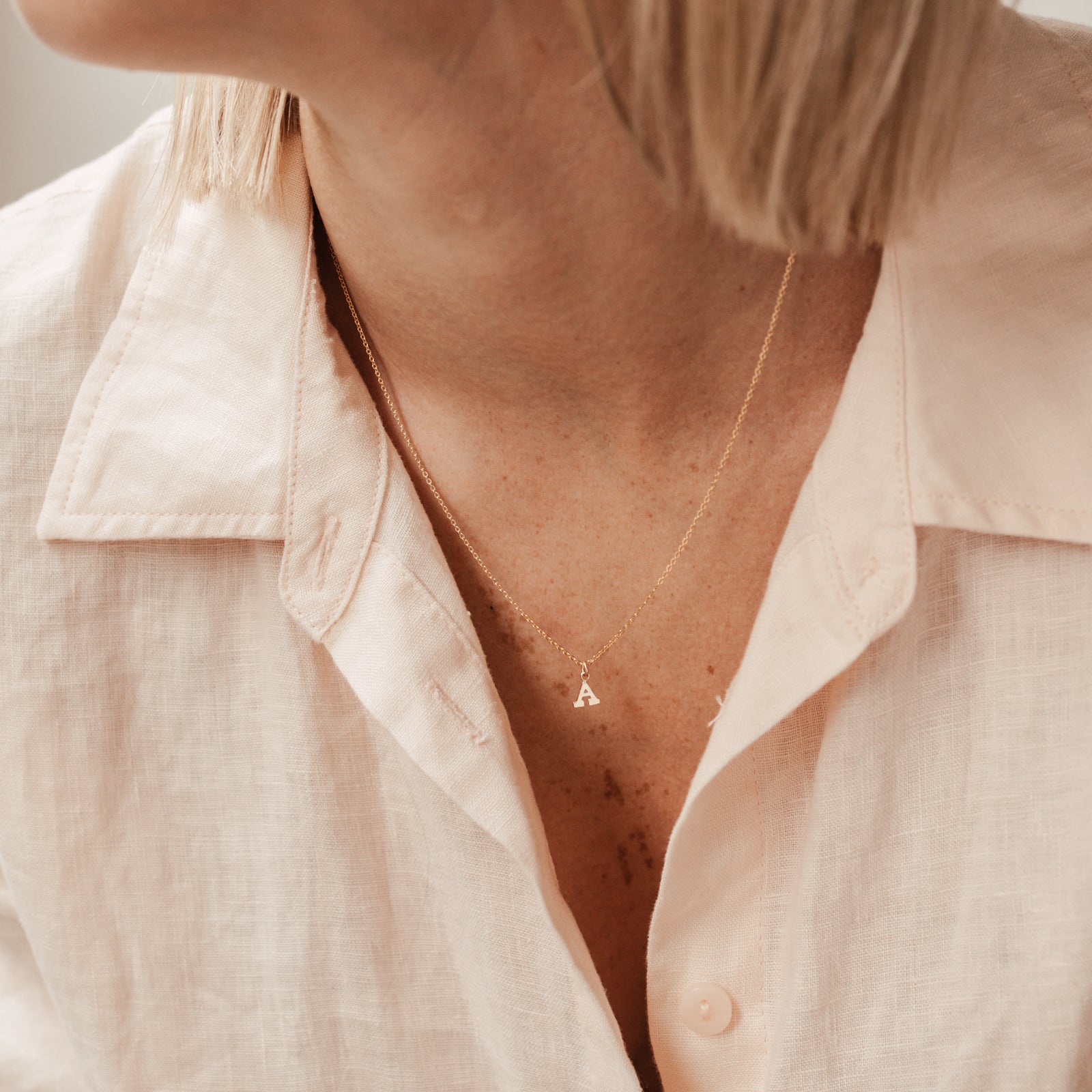 Personalised jewellery – handmade jewellery – KBN jewellery – Australian made jewellery – initial necklace – single letter necklace – children’s initial necklace 