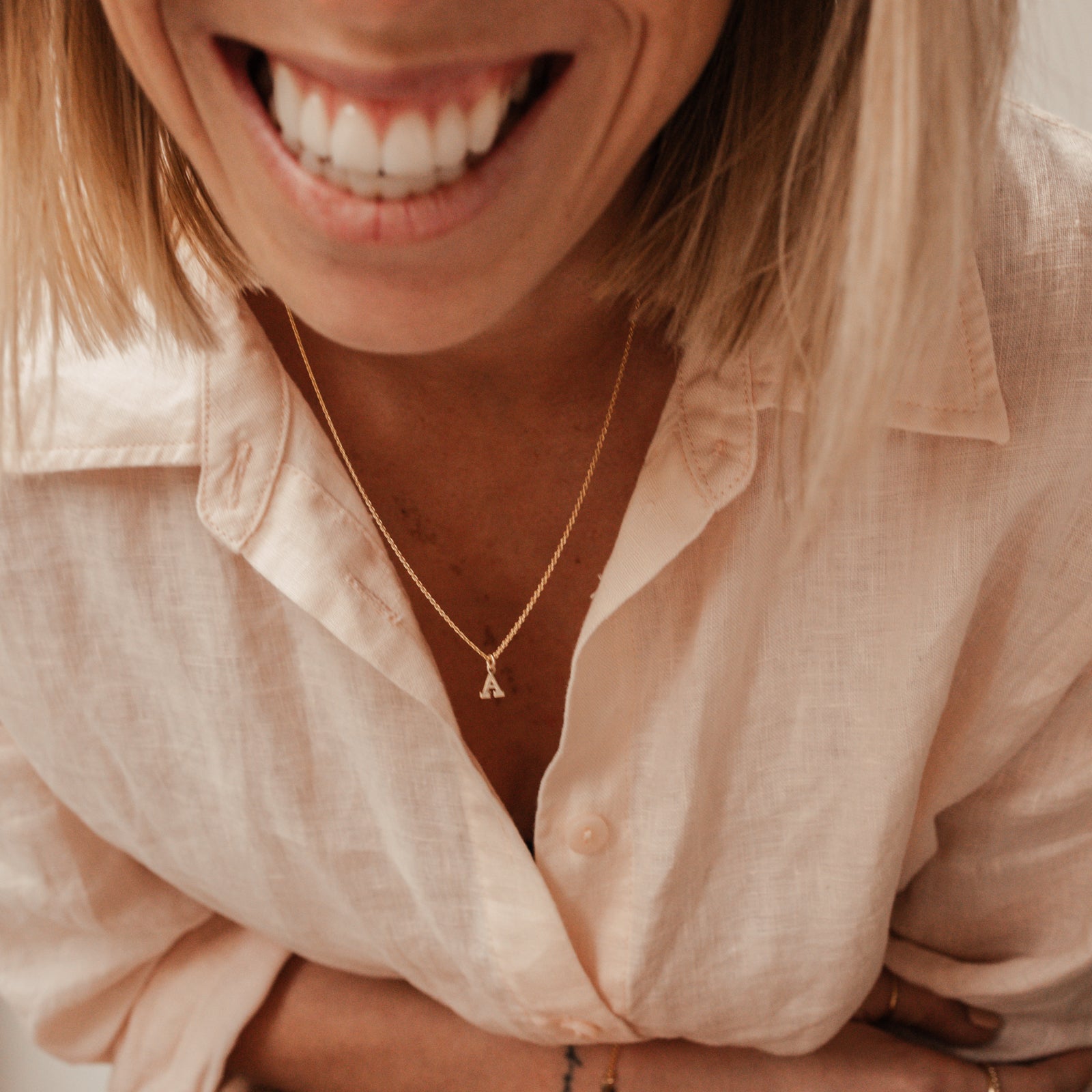 Personalised jewellery – handmade jewellery – KBN jewellery – Australian made jewellery – initial necklace – single letter necklace – children’s initial necklace 