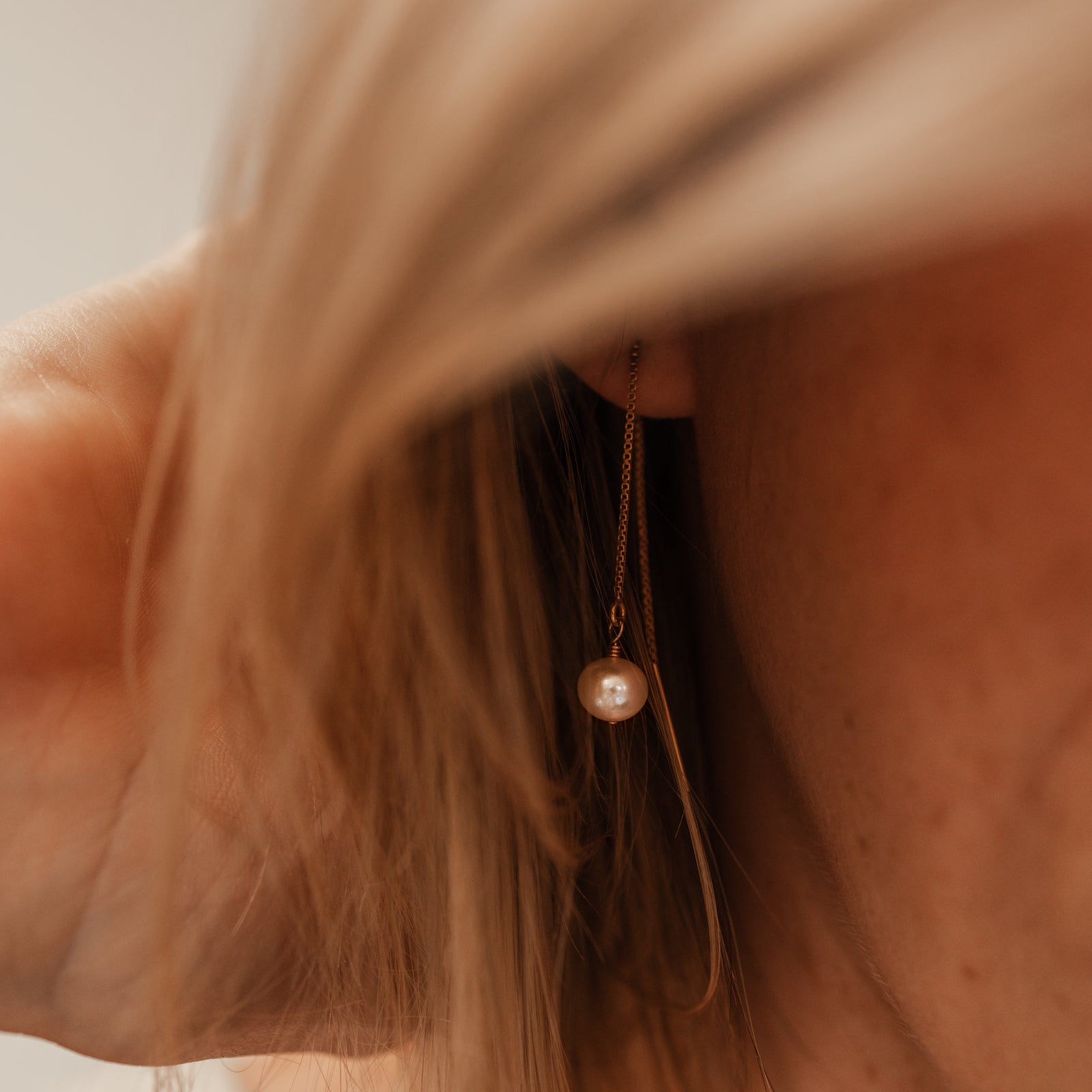 Pearl Thread Through Earrings • Pearl Earrings • Handmade