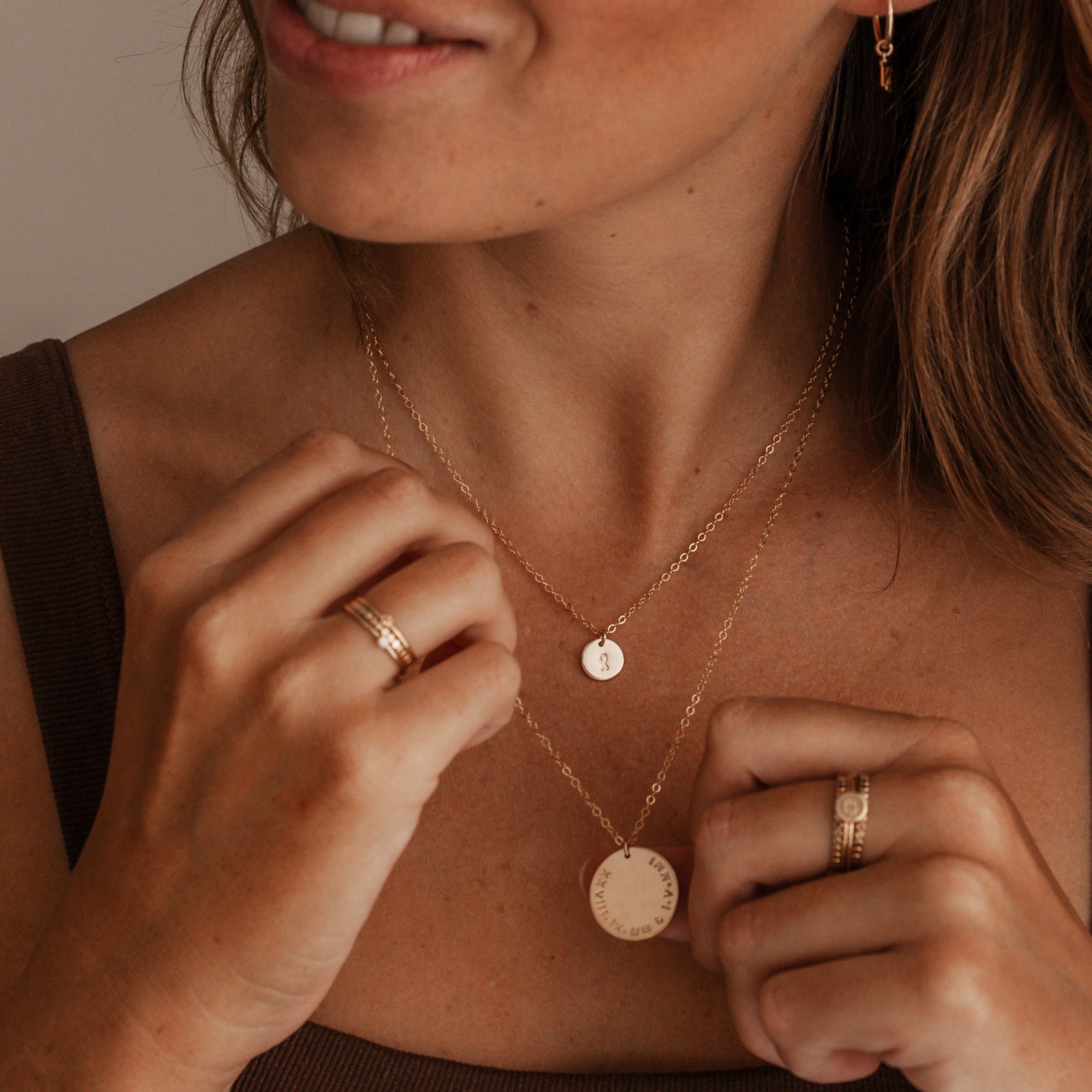 Sofia Necklace - Personalised jewellery - KBN Jewellery - handmade jewellery – small pendant necklace – initial necklace – symbol necklace – family initial necklace – children’s initial necklaces – birth flower initial necklace - layered necklaces