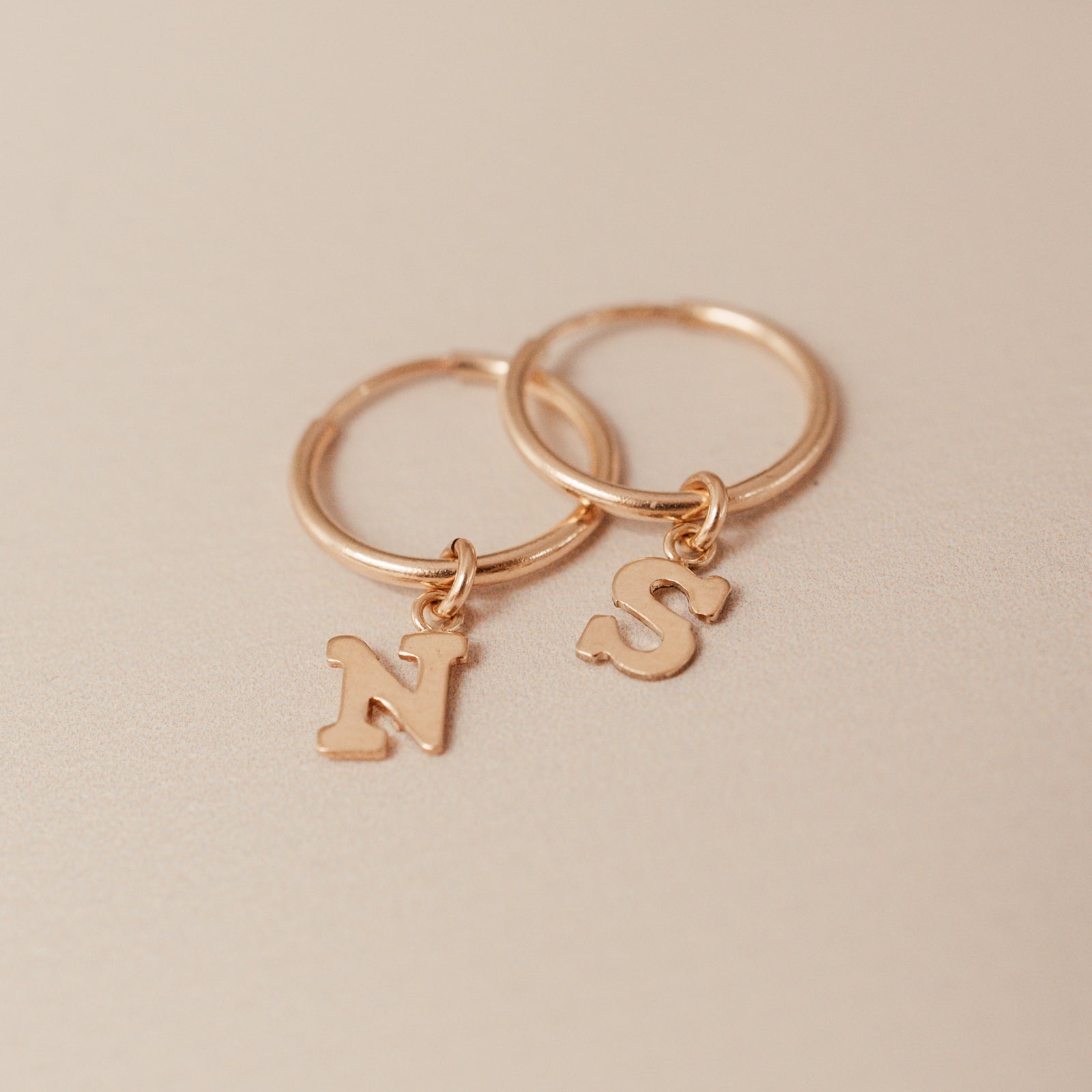 Personalised jewellery - KBN Jewellery - handmade jewellery – Personalised Jewellery gifts – Dainty jewellery – initial hoops – initial hanging letters – personalised hoops 