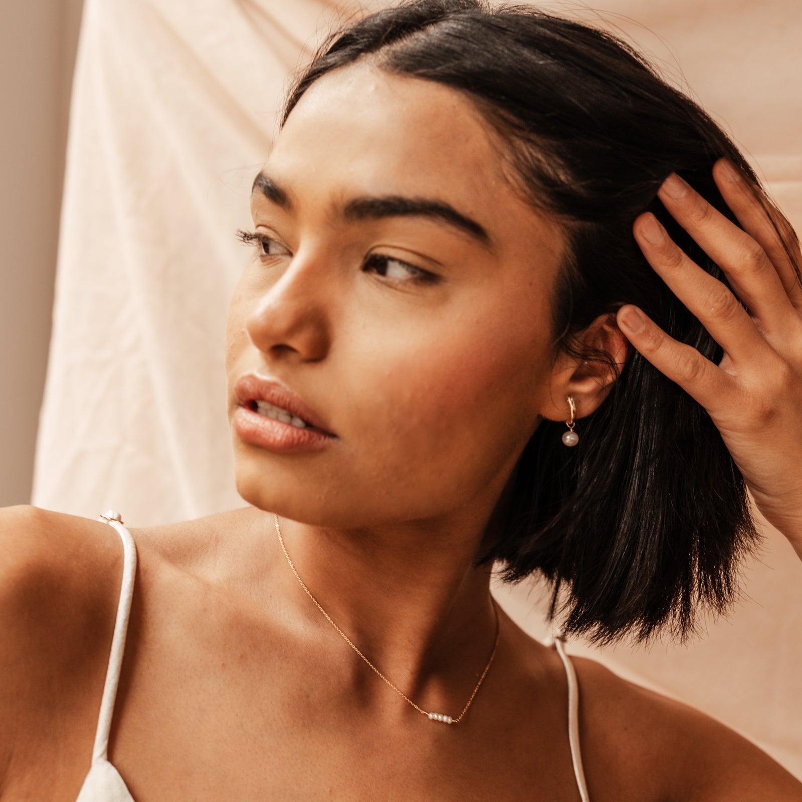 Personalised jewellery – handmade jewellery – KBN jewellery – dainty hoops – pearl earrings – pearl hoop earrings – stacked pearl earrings