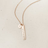 Bella • Short Hanging Bar & Small Pendant Necklace