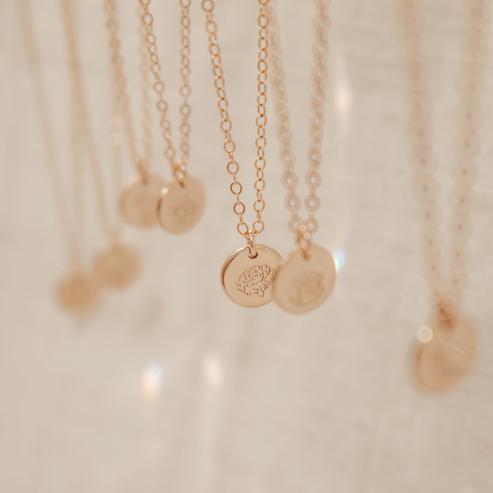 Personalised jewellery – handmade jewellery – KBN jewellery – Australian made jewellery – initial necklace – birth flower necklace – single pendant necklace with flower – birth flower necklace custom – custom birth month necklace – January flower necklace – admiration necklace 