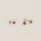 february birthstone studs amethyst stone courage protection symbol sterling silver goldfill