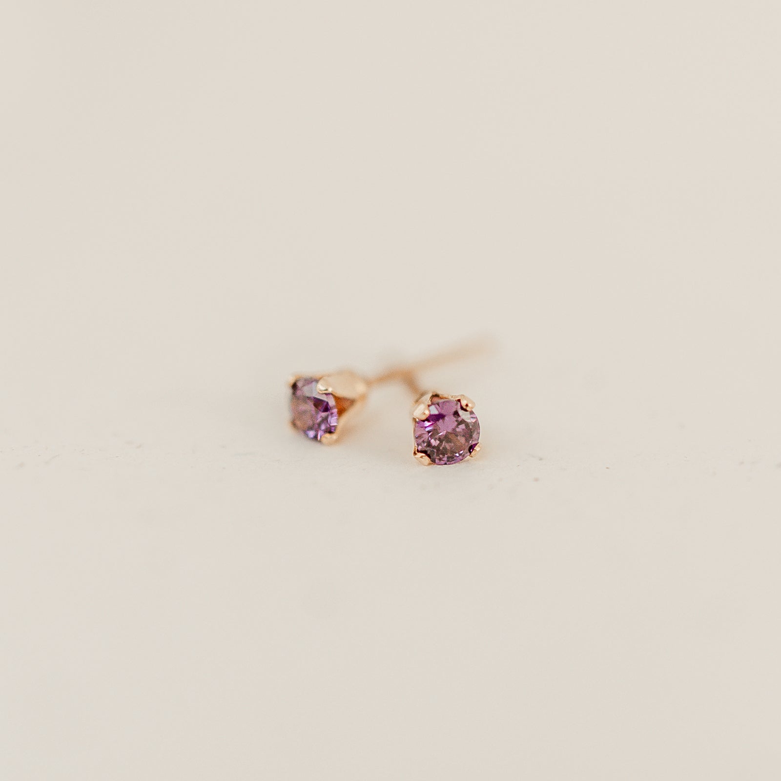 Personalised jewellery – handmade jewellery – KBN jewellery – dainty earrings – birth month earrings – birthstone earrings – affordable earrings – amethyst  earrings – February  earrings – birthstone studs – stacking earrings – stone earrings – light purple earrings 