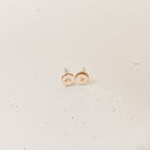 tiny pendant earring initial stud symbol goldfill sterling silver rose goldfill delicate dainty child mini