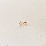 tiny pendant earring initial stud symbol goldfill sterling silver rose goldfill delicate dainty child mini