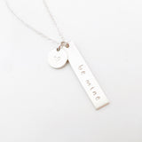 Bella • Short Hanging Bar & Small Pendant Necklace