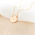 butterfly stamp necklace curved text  initials name goldfill sterling silver rose goldfill large fixed pendant