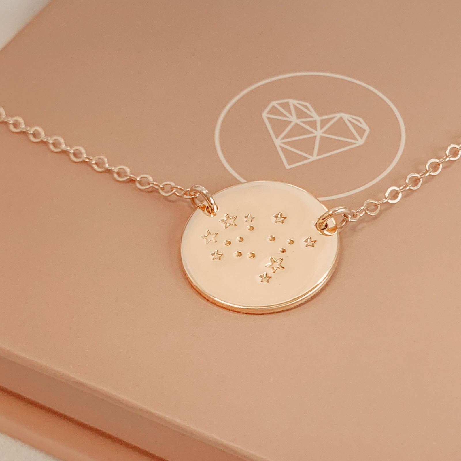 constellation necklace goldfill sterling silver rose goldfill large fixed pendant meaningful children love special