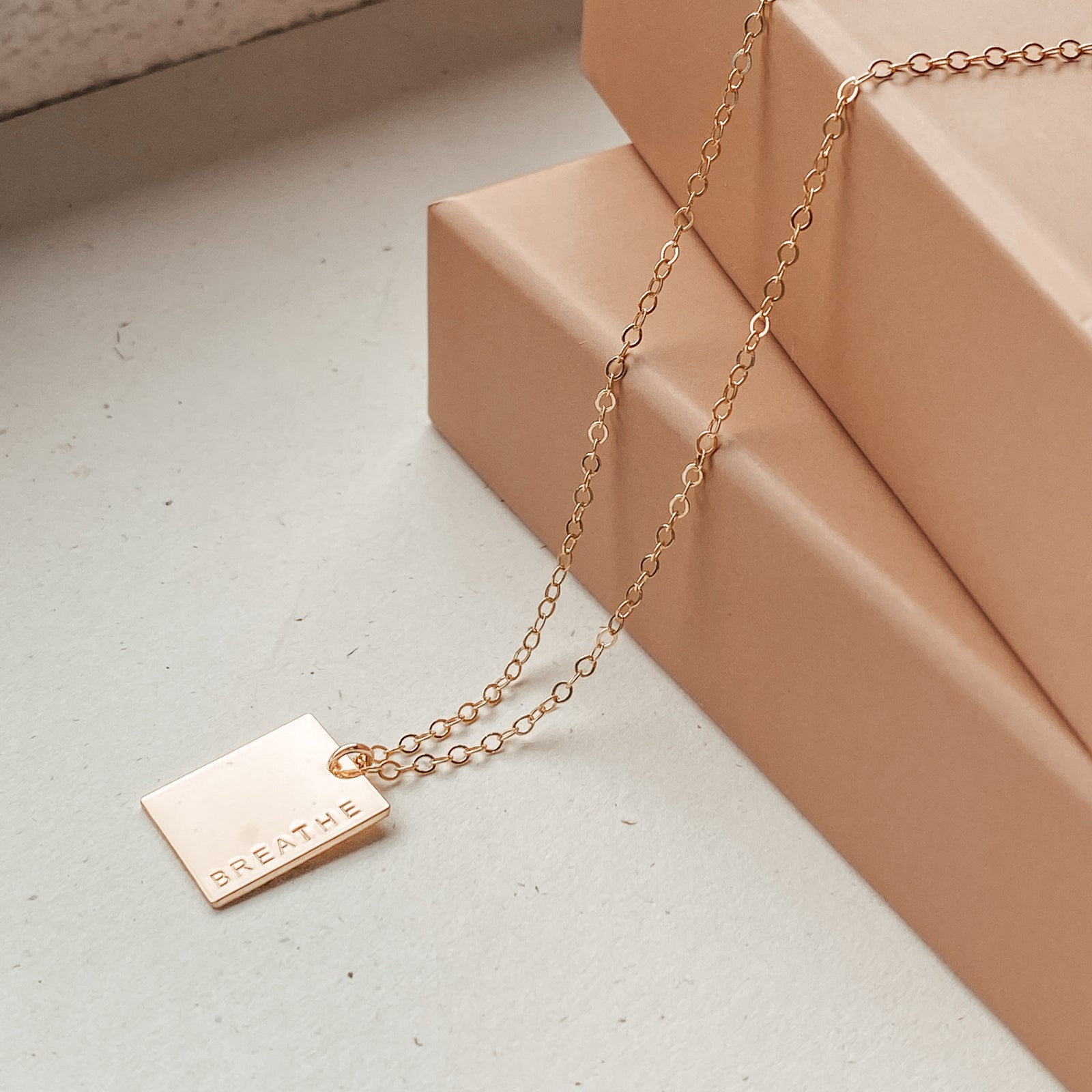 Personalised jewellery - KBN Jewellery - handmade jewellery – Personalised Jewellery gifts – Australian Made – zodiac sign necklace – rectangle pendant – birth flower necklace – initial necklace 