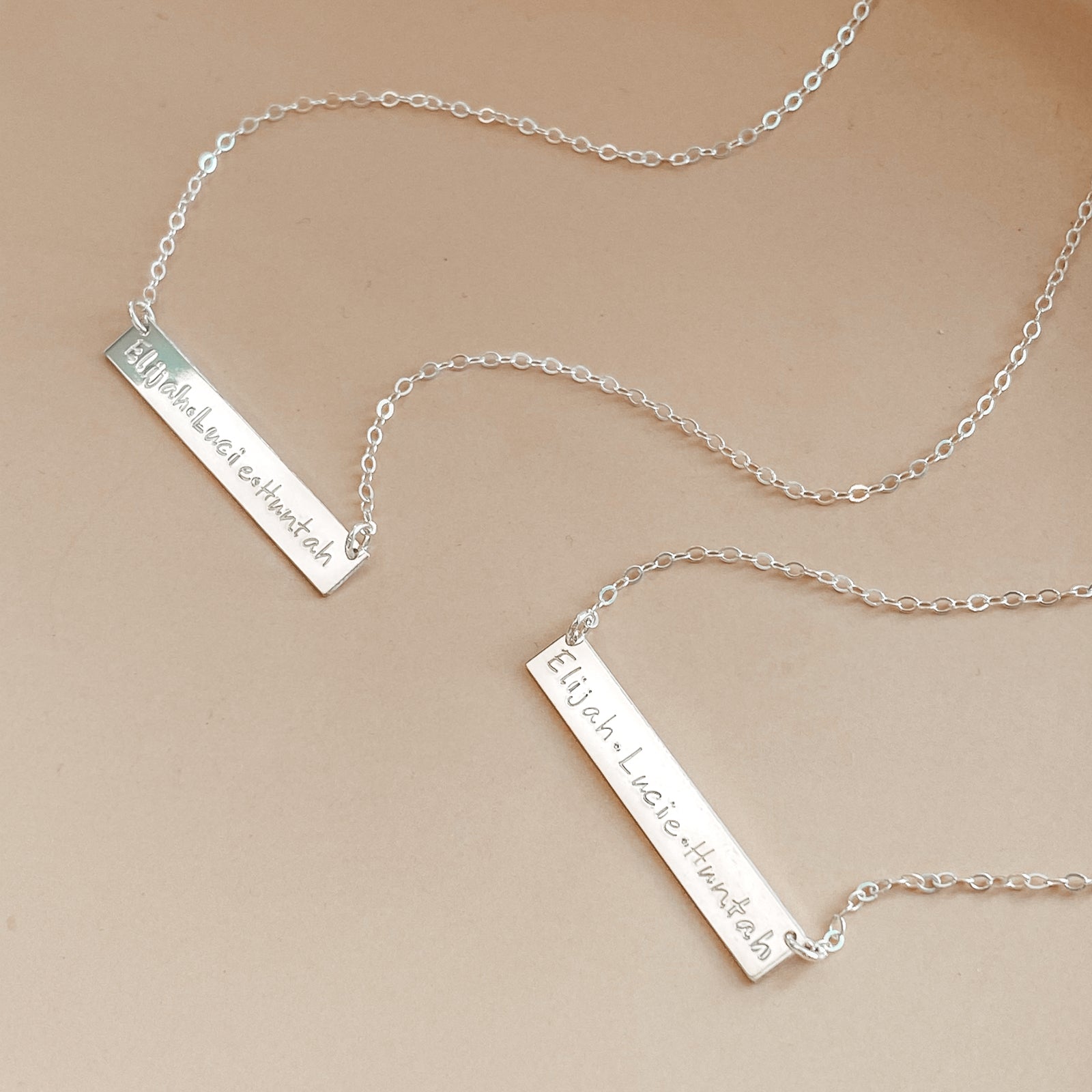 Personalised jewellery - KBN Jewellery - handmade jewellery – Personalised Jewellery gifts – Dainty jewellery- bar necklace – dainty bar necklace – personalised date necklace – roman numerals necklace – name bar necklace – words of affirmation necklace – long bar necklace – layering necklace – layering necklace inspiration – wedding gift idea – wedding gift idea for bride  
