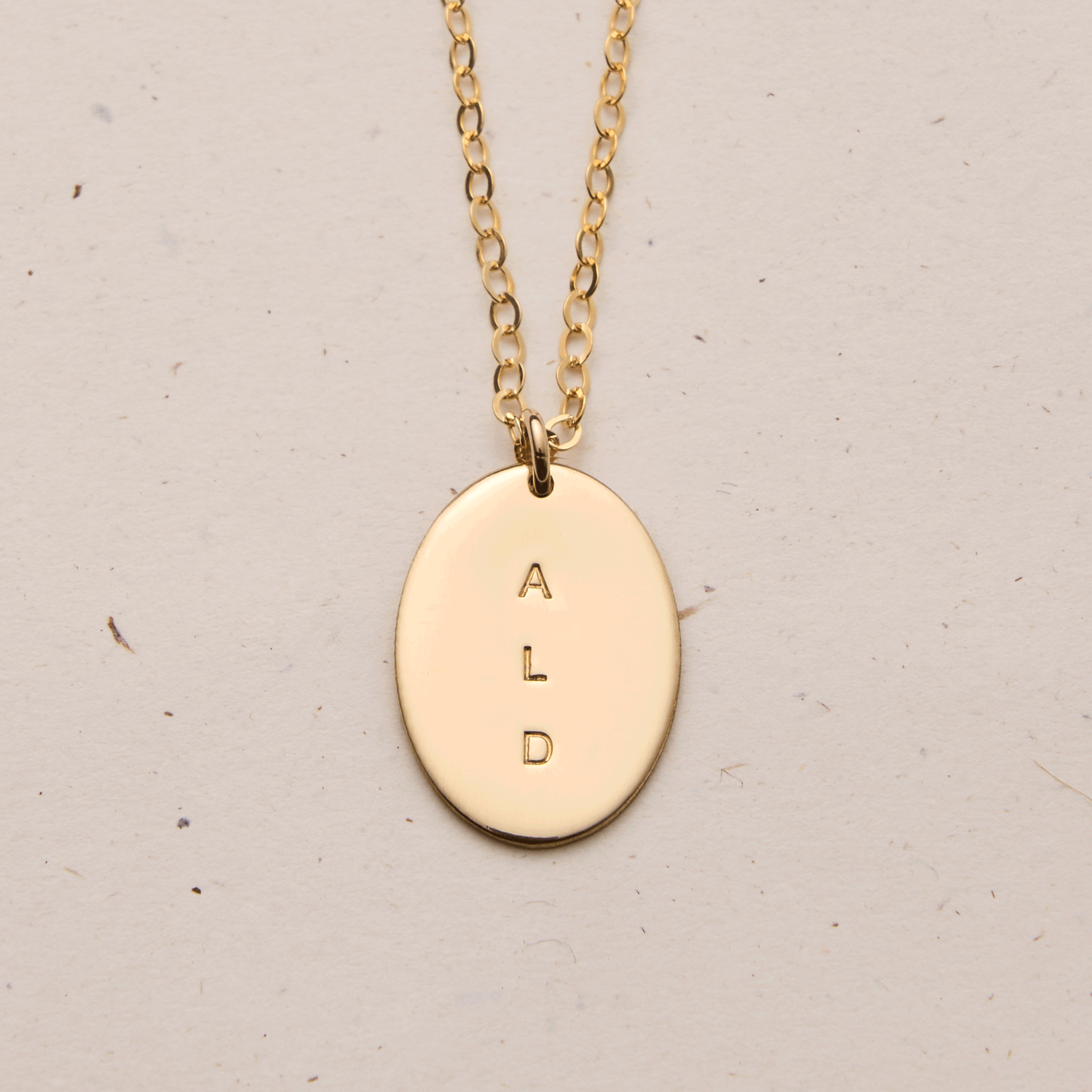 Personalised jewellery - KBN Jewellery - handmade jewellery – Personalised Jewellery gifts – Dainty jewellery- oval pendant necklace – large pendant necklace – symbol necklace – children initial necklace – family initial necklace 