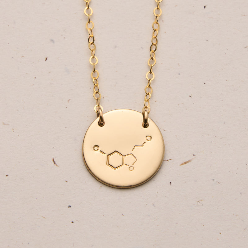 serotonin chemical symbol large pendant necklace double hole fixed necklace