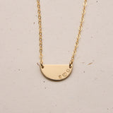 half circle large pendant curved text tine neat font goldfill sterling silver rose goldfill dainty delicate meaningful 
