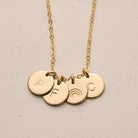 small pendant necklace multiple pendant necklace goldfill sterling silver rose goldfill initial pendants initial necklace symbol necklace